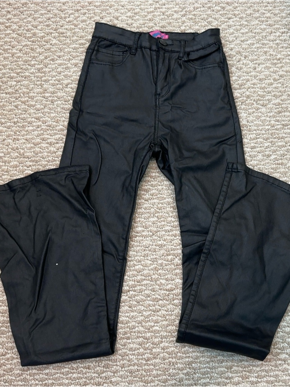 Edikted Black Leather Flare Pants